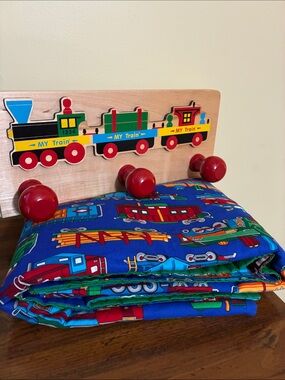 Kids Clothing Rack & Blanket/Tapestry with Train Design